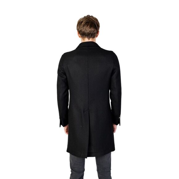 Mulish Double Breasted Overcoat Classic Style Men Black Coats - Picture 2 of 3